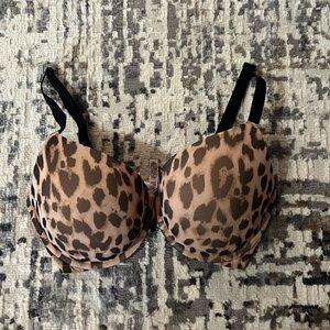 Victoria's Secret Leopard Print Bra Brown and Black